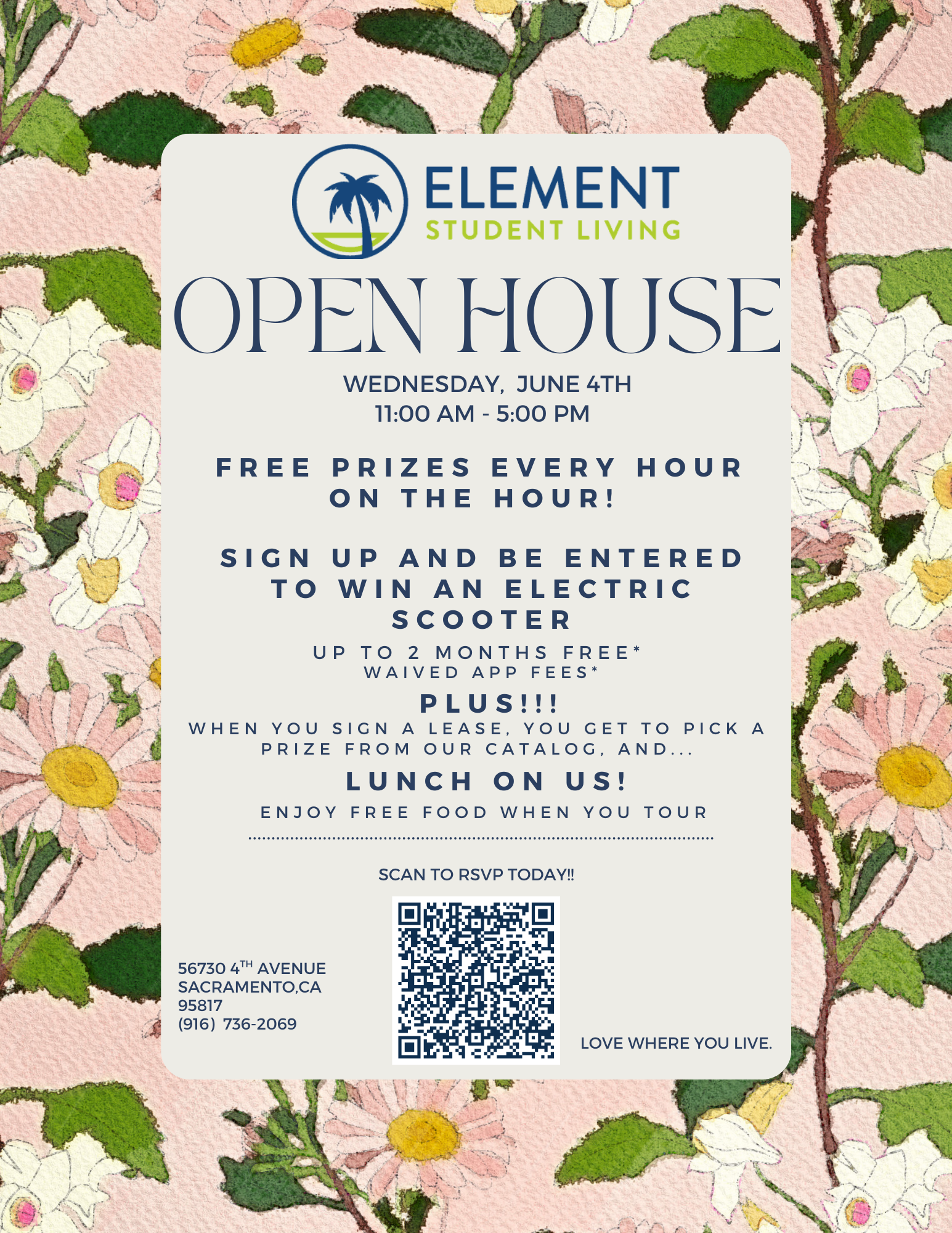 The Element open house flyer